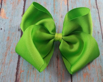 Large Apple Green Hair Bow, Large Green Bow, Apple Green Bow, Large Green Bow, Big Green Bow, Big Apple Grin Bow, Green Hair Bow, Green Bow
