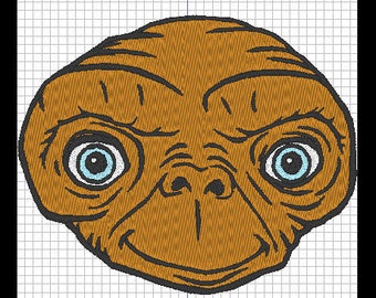 Embroidery design - E.T the extraterrestrial (head)