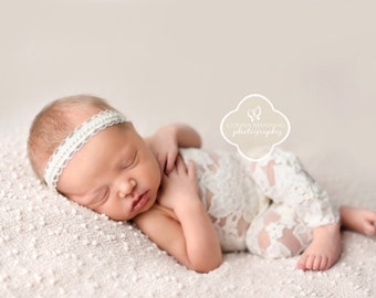 NEWBORN ROMPER, Romper Set, Newborn Pants, Flower Headband, Newborn Photo Romper, Newborn Clothing, Photography Prop, Newborn Prop
