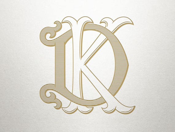 Interlocking Monogram Font DK KD Monogram Font