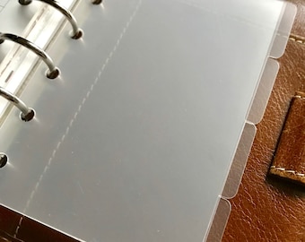 Clear Plastic Pocket Size Dividers set of 4 Top or Side tabs