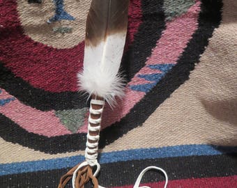 Native American Golden Eagle Great Spirit Feather Fan or Snowy Owl Spirit Healing Native Smudge Prayer Feather Fan Wand