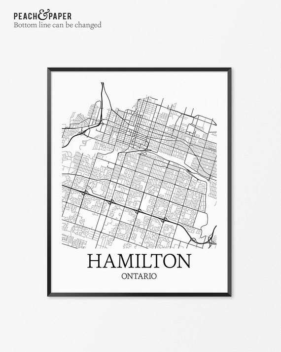 Hamilton Map Art Print Hamilton Poster Map of Hamilton Decor