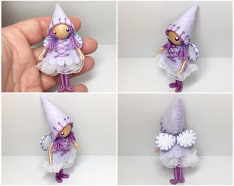 Fairy Bendy Doll by Princess Nimble-Thimble, Waldorf Felt Bendable DollHouse Doll- Small Felt Doll, Flower Fairy, Nature Table Decor