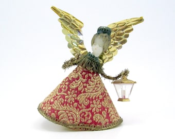Vintage Koestel Wax Angel West German Angel Mid Century Christmas Decoration Angel Tree Topper