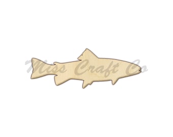 Bass Fish Wood Craft Shape, Unfinished Wood, DIY Project. All Sizes Available, Small to Big