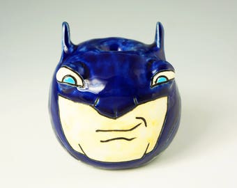 Batman Fish Pipe, Crimefighting Ceramic Tobacco Pipe