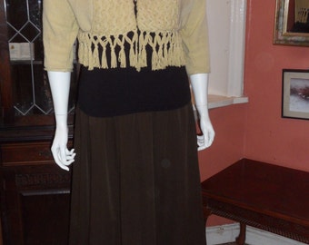 SALE - Plus Size Brown Herringbone Skirt Size UK 22/24