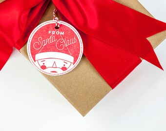 Christmas, Gift Tags, Santa Claus, letterpress, Paper Bandit Press