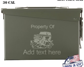 Ford Bronco Custom Engraved 30/50 Cal Ammo Can Personalized Dad Gift Cool Guy Gifts Father's Day Gift Grandpa Gift Groomsmen Hunter
