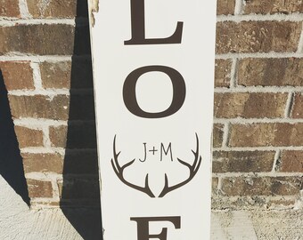 LOVE - Deer Antlers - Initials