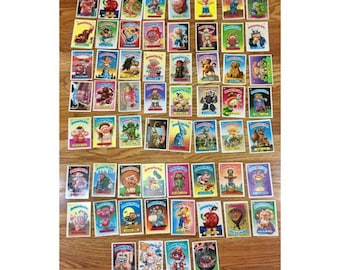 Garbage Pail Kids, Garbage Pail Kids Cards, GARBAGE PAIL KIDS Cards Stickers, Vintage 1980s Topps Chewing Gum Collectibles, 60 (Sixty) Cards