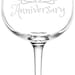 61st - 65th | Heart & Ribbon Happy Anniversary Inspired - Laser Engraved 12.75oz Libbey Wine Taster Glass
