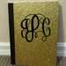 Monogrammed Gold Glitter Notebook LAST one! Monogrammed Office Supplies Monogrammed School Supplies Girlfriend Gift Glitter Monogram