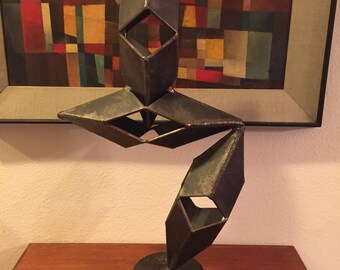 Unusual Brutalist Mid Century Modern Signed Sculpture