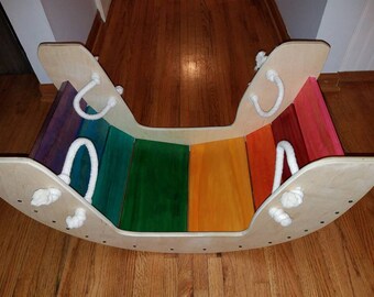 Rocker, rocking boat, rainbow rocking boat, rainbow climber, Rainbow rocker, Wooden rocker, climbing toy, wooden climber, climber