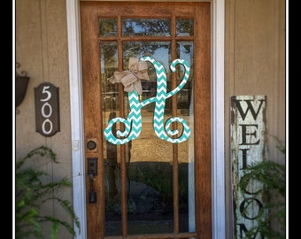 circle monogram door hanger 18 in initial door hanger letter door hanger