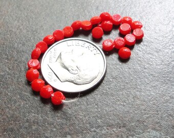 Vintage Glass Nailheads or Sew Ons - 3mm Cherry Red (24 pc)