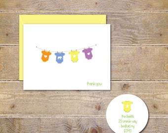 Baby Thank You Cards . Baby Shower Thank You Cards . Baby Shower Thank You Notes . Thank You Cards Baby - Baby Onesies