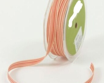 CLEARANCE - Striped Grosgrain Ribbon - Red and Ivory - 3 yd bundle