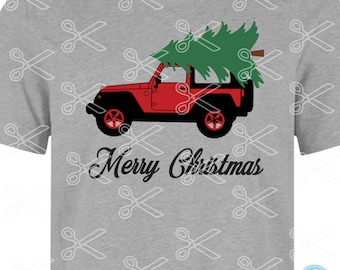Christmas truck SVG, DXF, PNG, Eps Cutting Files, Christmas tree svg, merry Christmas svg, Christmas tree truck, red truck svg