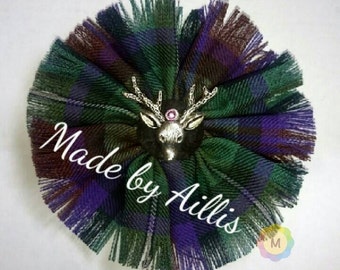 Outlander brooch, Scottish Tartan Brooch, Corsage, Isle of Skye Tartan, Scottish Brooch, Scottish stag