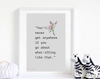 Roald Dahl Inspired - "What-iffing" Quote From Charlie And The Glass Elevator. Children's Literature,Children's Room/Nursery Decor. Motivati