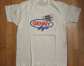Genny Light Gennesee Beer T-Shirt Rare 80's 90's XL Screen Stars USA Made