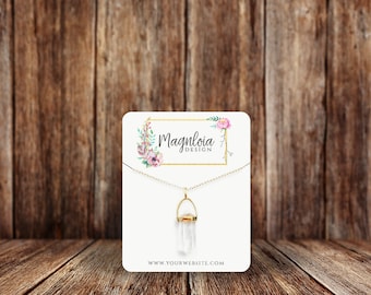 Necklace Cards | Custom Necklace Cards | Rounded Rectangle | Jewelry Display Cards | SH015NE