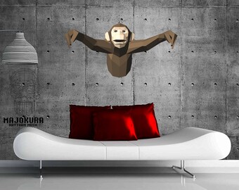 Monkey Chimp Papercraft Majokura