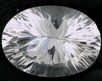 14x10 laser concave oval cut white topaz gem gemstone
