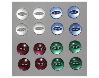 80 x basic buttons 11 mm 2 holes: 4 colors set i - 000812