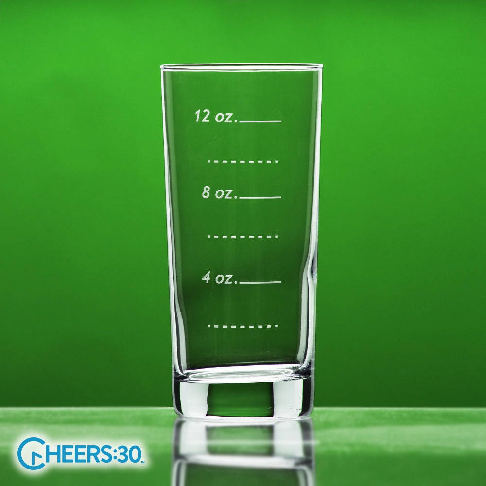 The Measuring Glass drinking glass marked with measurements