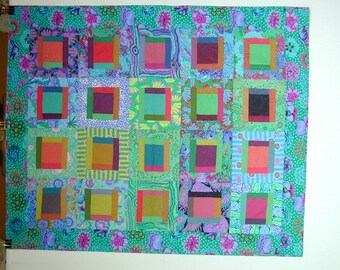 Kaffe Fassett Blue Tone Cotton Quilt