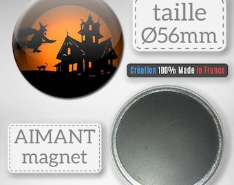 Magnet Magnet Halloween witch haunted house party Badge 56 mm gift decor