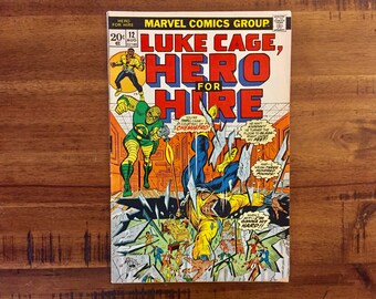 1973 Luke Cage, Hero For Hire #12 Comic Book / FN-VG Condition / 1st Chemistro / Iron Fist / Spiderman / Marvel Comics