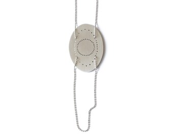 Orla Collection - Necklace - sterling silver contemporary jewelry abstract urban geometric oval dots statement long