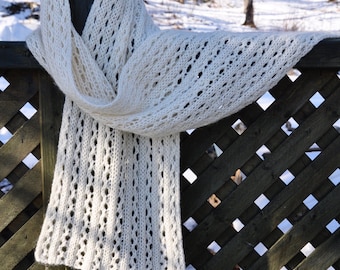 Winter White Lace Scarf