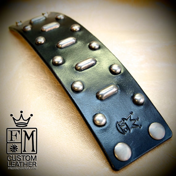 Leather cuff bracelet Aged spots Fear and Loathing In Las Vegas wristband Depp/Thompson made in USA for YOU by Freddie Matara