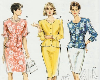 Pencil Skirt Suit Pattern Straight Skirt Pattern Skirt and Jacket BURDA 4841 bust 36-42" Jacket Top Jacket and Skirt Wiggle Skirt Pattern