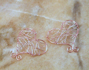 Pink Love Wire Earrings