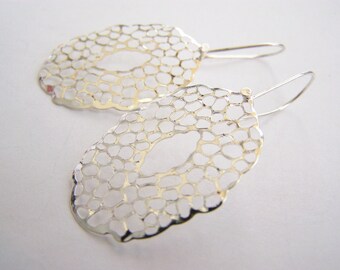 Sea Foam Silver Filigree Earrings: Affordable gifts for everyday wear - bridesmaids sets - beach inspired treasures