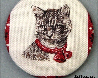 Chic cat - (40-51) - CAT - fabric covered button