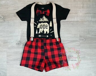 Lumberjack First birthday Boy outfit, Lumberjack Tee, Lumberjack first birthday boy, Bufallo plaid shorts, Lumberjack Birthday