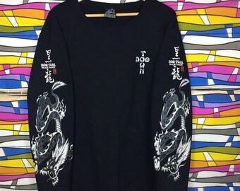 Dogtown sweatshirt black Dragon Sweatshirt Big Logo Spellout Black colour clothing nice design