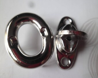 x 2 sets for purse Twist lock clasps silver 33 x 25 mm (B)