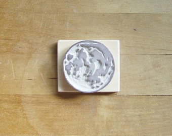 Full Moon - Small Hand-Carved Rubber Stamp