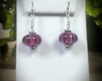 Fuchsia Lampwork Earrings