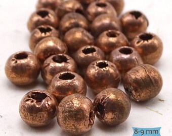 Rustic Hand Crafted Copper Beads--10 Pcs | 26-509CP-10