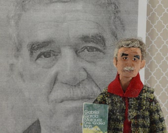 Author Writer Gabriel Garcia Marquez Doll Miniature Gabo Colombian Literature by Uneek Doll Designs